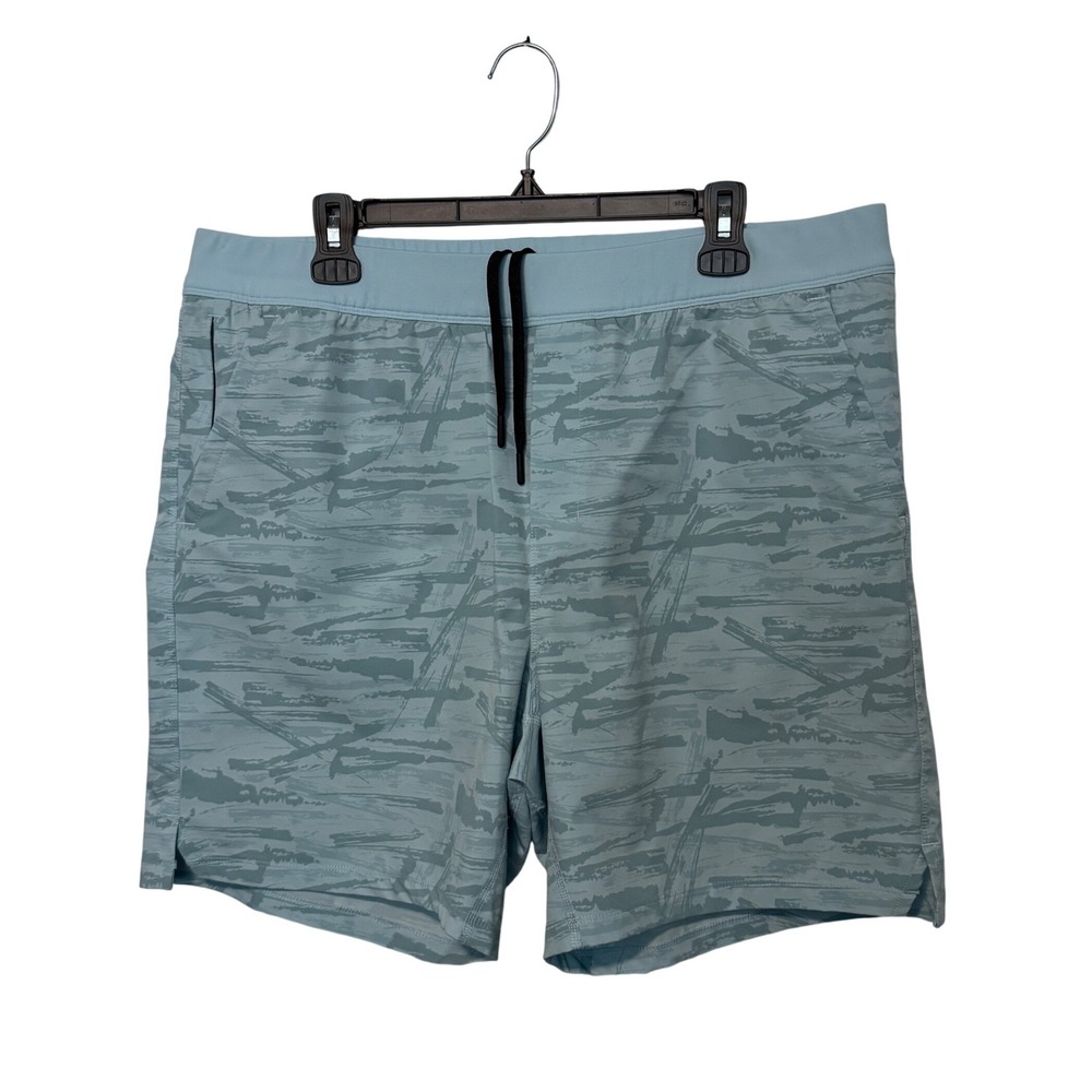 Public Rec Shorts Mens 40 Blue Camo Flec Athletic Lined Gym Workout Performance